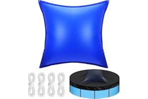 Liengoron 5 ft Pool Pillows Winter Air Pillows for Above Ground Pools 0.4 mm Thick Winterizing Winter Closing Pillows Ice Equalizer Pillows Swimming Pool Closing Kits Included 4 x 16.5 ft Ropes,Square