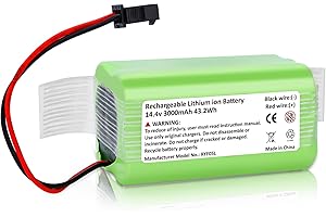 EAGGLEW 3.0Ah 14.4V Replacement Battery for Eufy RoboVac Li-ion Compatible with Eufy RoboVac 11S, 11S Plus, 11S MAX, 12, 15C, 15C MAX, 30, 30C MAX, Ecovacs Deebot N79S, DN622, G10 Hybrid,Vacuum Cleaner(Green)
