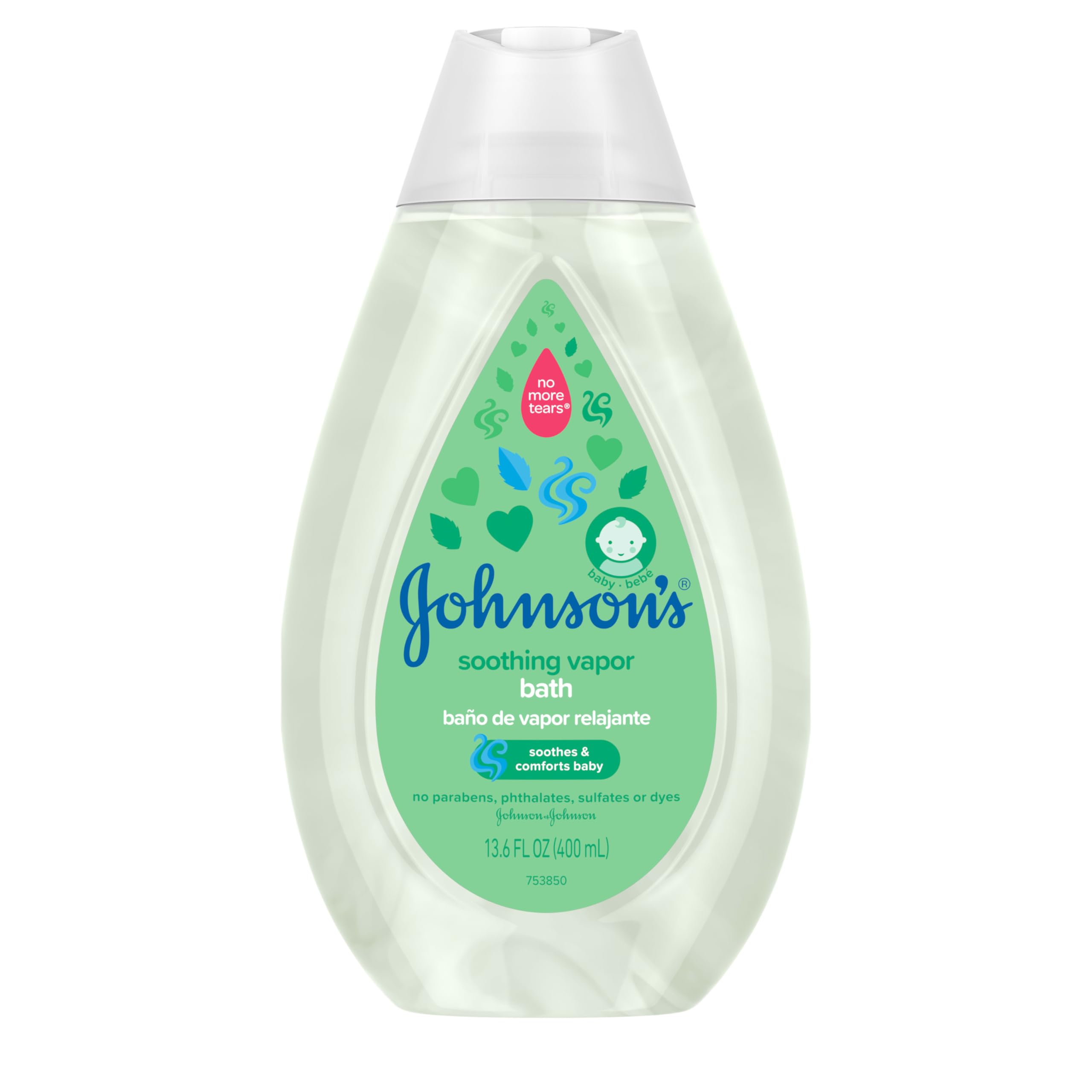 Photo 1 of Johnson's Baby Vapor Bath with Soothing Aromas to Relax Babies, Gentle Tear-Free Baby Bath Soothes & Comforts Baby, Hypoallergenic Liquid, Paraben-, Dye- & Sulfate-Free, 13.6 fl. oz