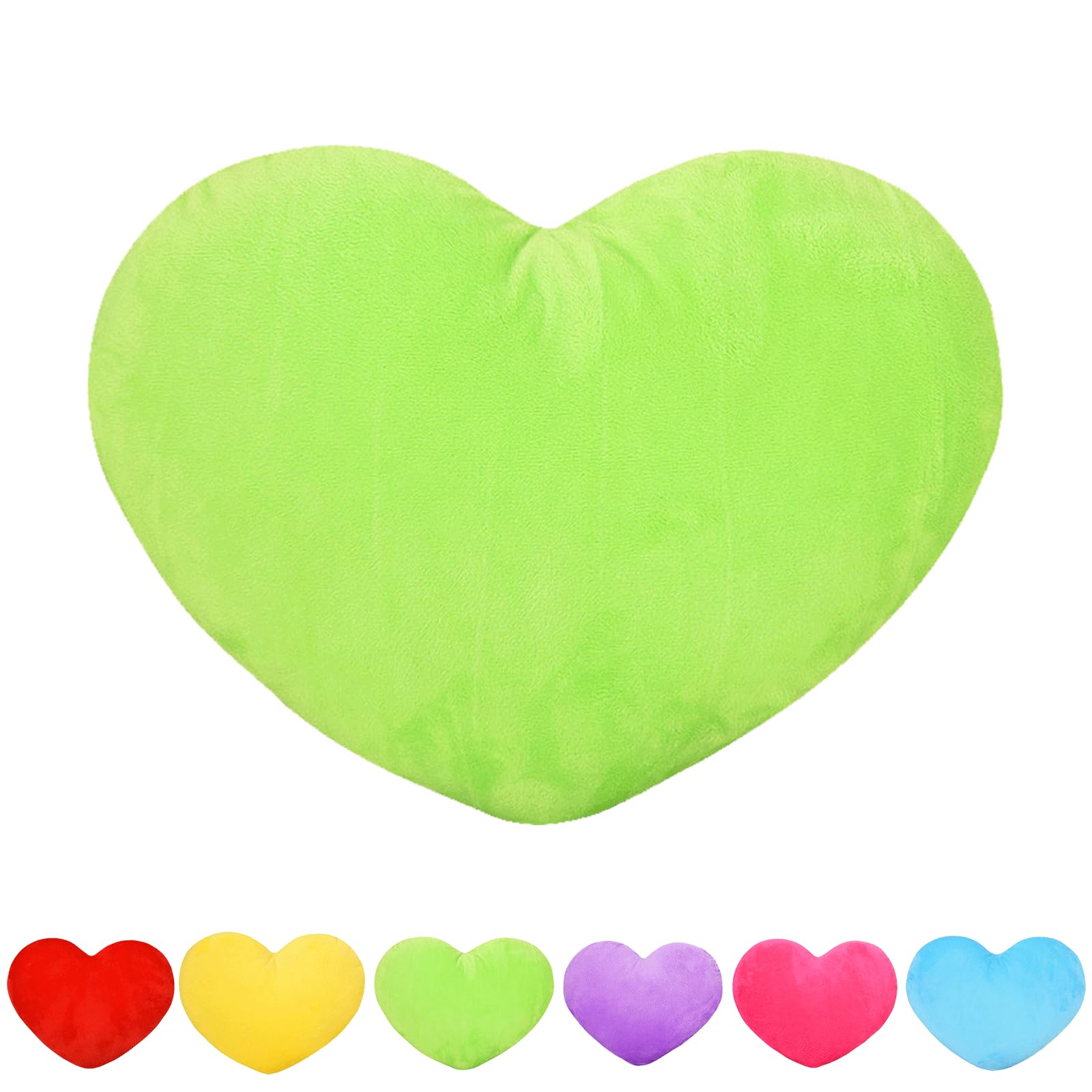 Fadcaer Heart Decorative Pillow, Soft Plush Cushion, Cute Heart Shaped Cushion for Sofa, Bed, Dining, Gifts for Girls, Valentine's Day Gift (Green, 30cm)