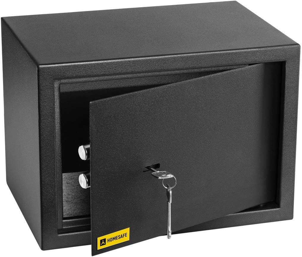 HomeSafe HV25K Safe Box with Key Lock, 25x35x25cm (HxWxD), Money Lock Box for Home Security Storage Safety Locker - Image 5