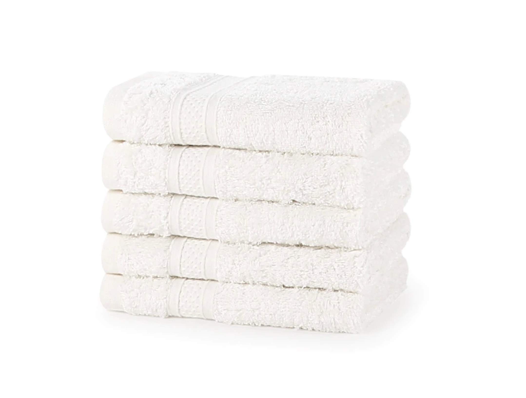 A & B TRADERS Pack of 12 Egyptian Cotton 600 GSM Fingertip Towels Flannels Facecloth Set Multi-purpose Sports Workout 30 x 30cm Highly Absorbent Towels (White)