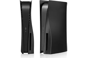 PEPPER JOBS PS5 Console Cover, Hard Shockproof PS5 Console Skin Case, ABS Anti-Scratch Dustproof PS5 Gaming Console Cover Replacement Plate Shell for PS5 Console Disc Edition (Midnight Black)