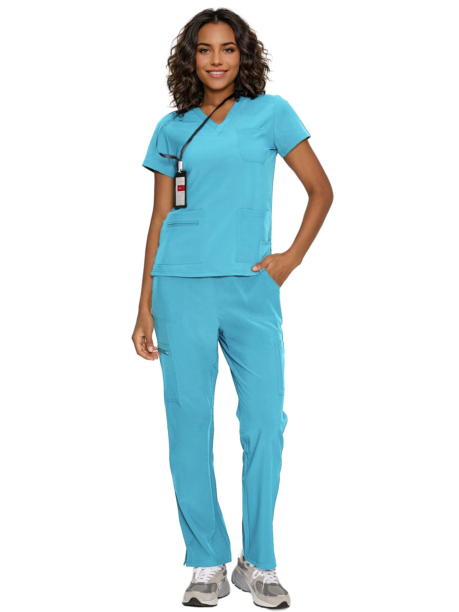 floralhue Scrubs for Women, V-Neck Scrubs Top