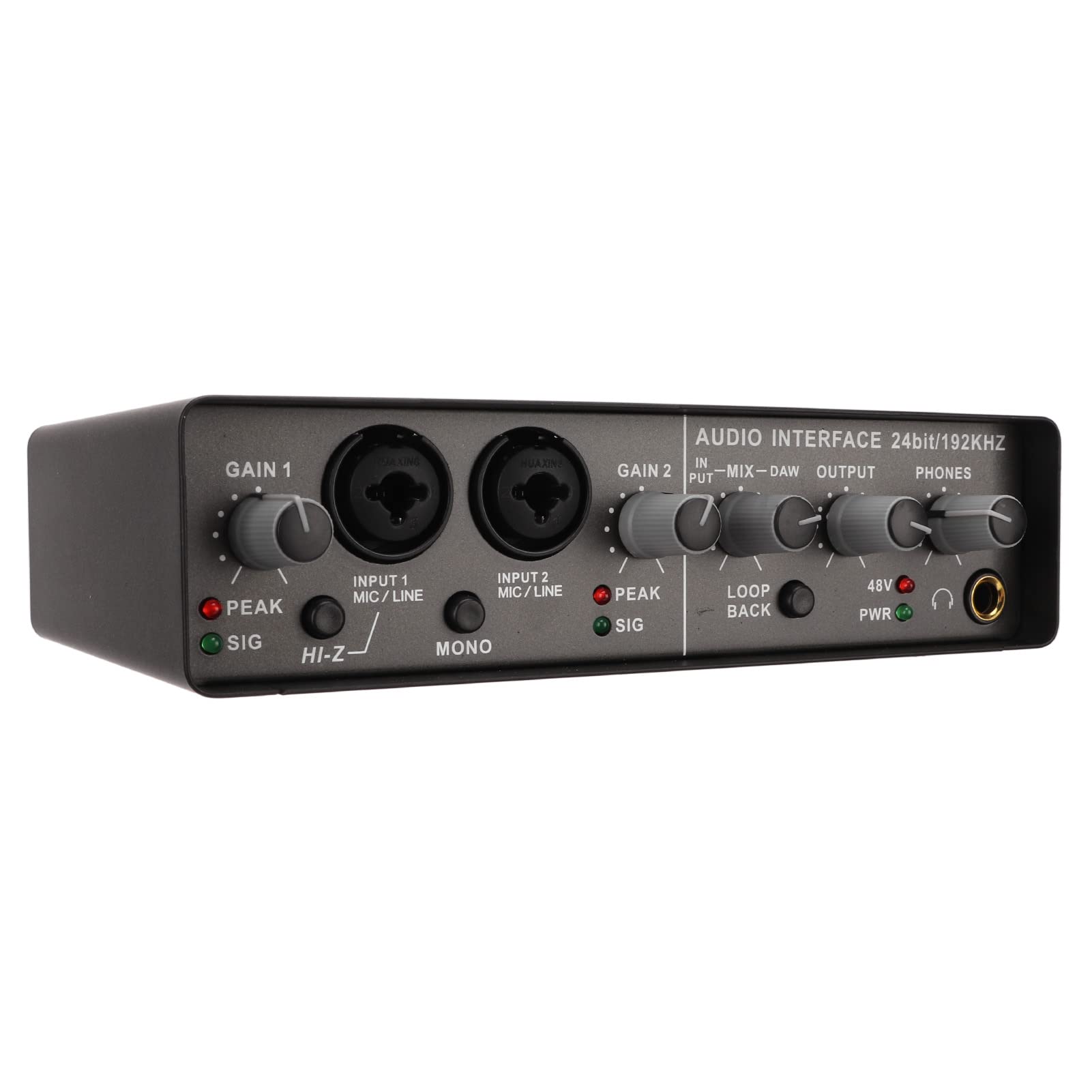 FRZY Live Streaming Sound Card, USB 2.0 Interface Recording 24BIT 192KHZ USB Live Sound Card Professional Metal for Studio for Live Streaming