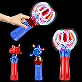 The Dreidel Company Light-Up Orbiter LED Spinning Wand, with Push Button, 7" Inches, Great Gift Idea for Boys, and Girls, Birthday Party Favor, Events, and Gatherings (Single)