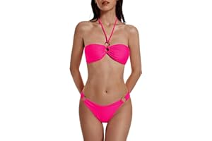 OWICA Bikini Sets for Women 2023 Sexy Strappy Bikini Women Swimwear Women's 2 Piece Bandeau Swimsuits