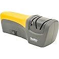 Smith's 50005 Edge Pro Compact Electric Knife Sharpener - Yellow & Grey - Straight Edge 2 Stage Sharpener - Electric & Manual Sharpening - Blade Guide - Outdoor & Kitchen - Pocket & Filet Knives