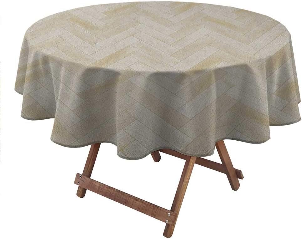 Table Cloth Round Beige Tablecloth Water Resistance