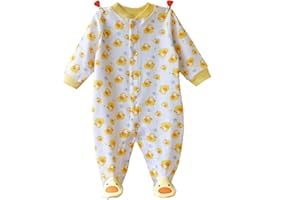 BABYMINE Baby One Piece Romper Soft Cotton Sleepwear Footed Jumpsuit for 0-12 Month Infant