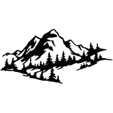 JEWLOVE Mountain Pine Tree Metal Wall Decor, Black, 14.6x7.1 | Rust-Resistant Metal; Mountain And Pine Tree; For Living Room, Bedroom, Cabin; 14.6x7.1 Inch; Hardware Included