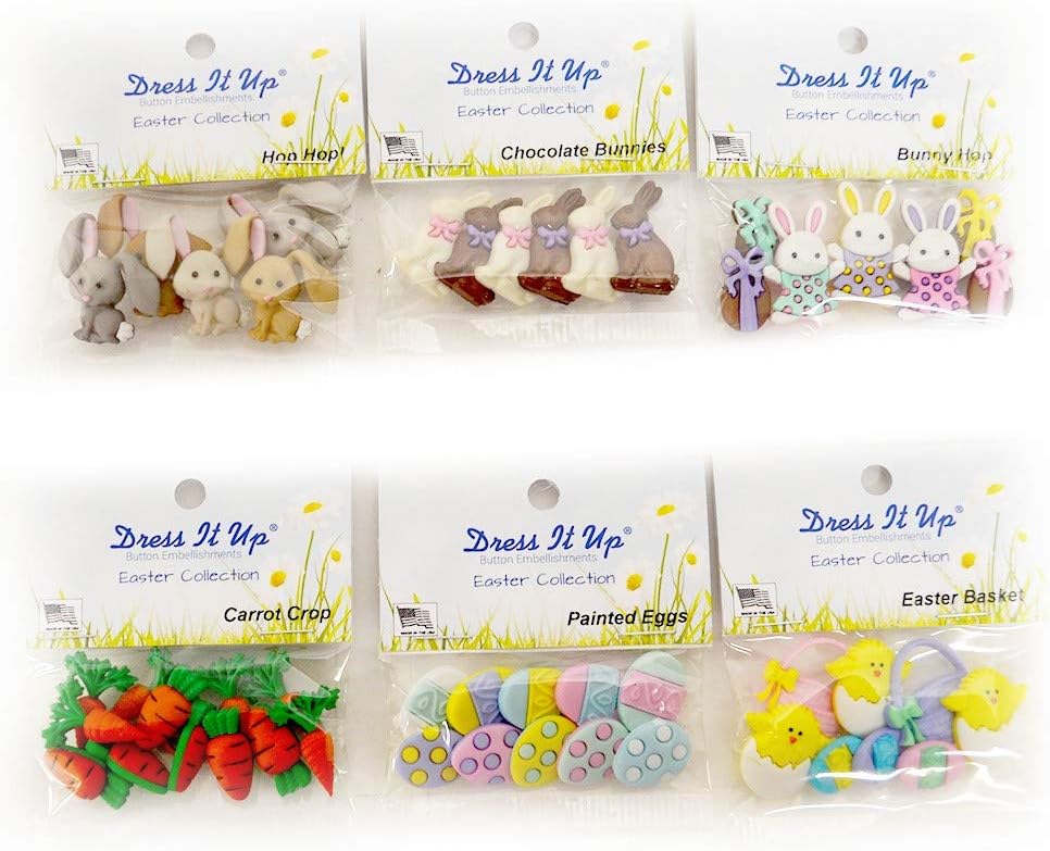 Dress It Up Buttons, MULTI 6 Pack