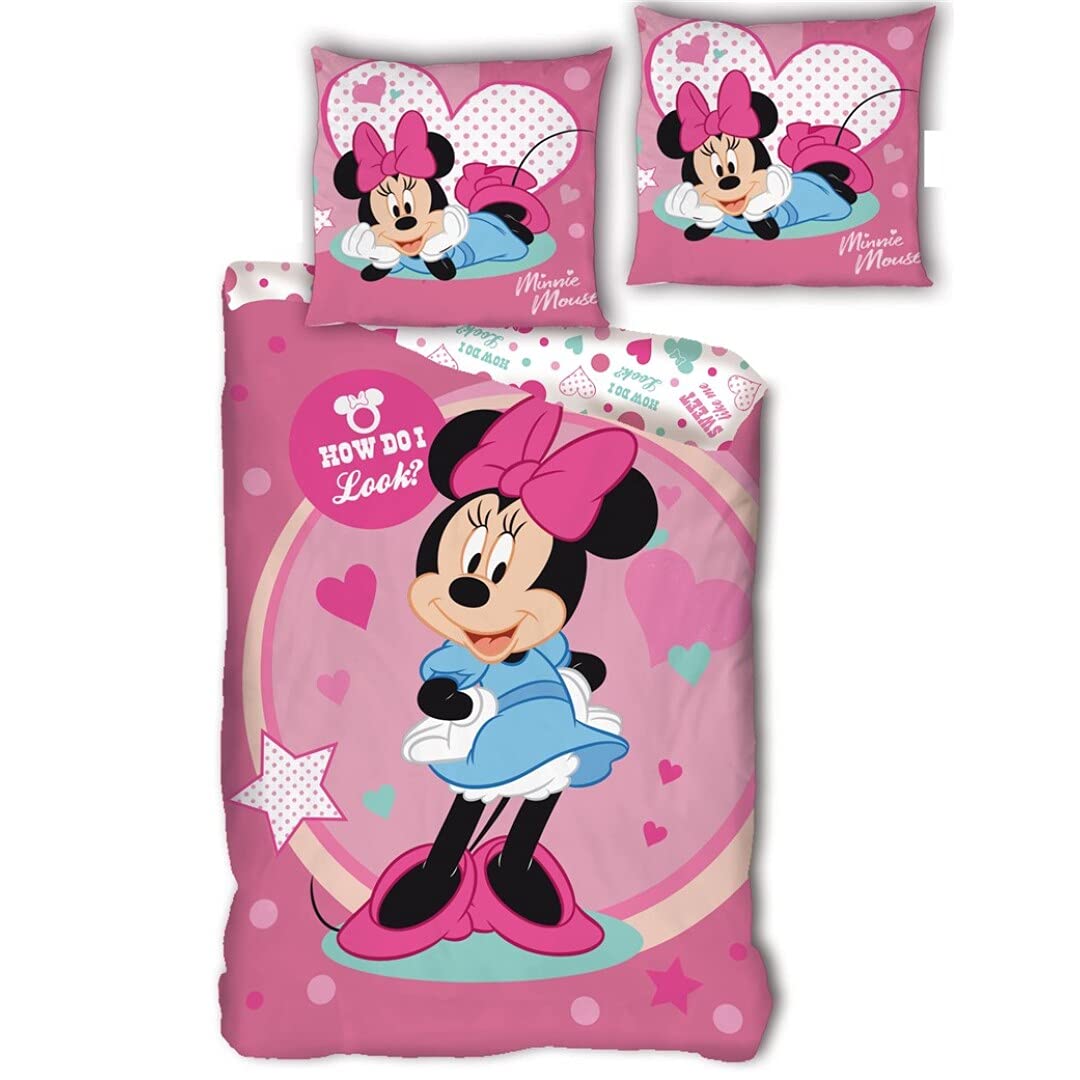 AYMAX SPRL Minnie – Bedding Set (Duvet Cover 140 x 200 cm and Pillowcase 63 x 63 cm, Polyester)