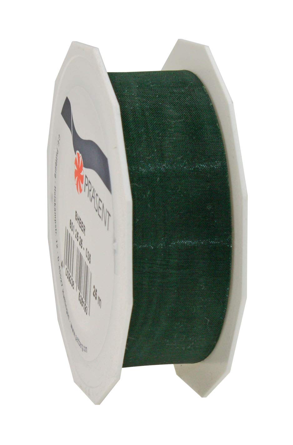 C.E. Pattberg Sheer Organza Ribbon Pine Green, 27 Yards Gift Wrap Ribbon, 1 inch Width, Accessories for Decoration & Handicrafts, Decoration Ribbon for Presents, for Every Occasion