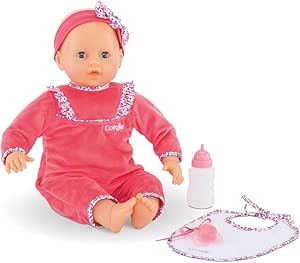 Amazon Com Corolle Mon Grand Poupon Lila Cherie Large 17 Interactive Toy Baby Doll With 3 Accessories For Ages 2 Years Toys Games