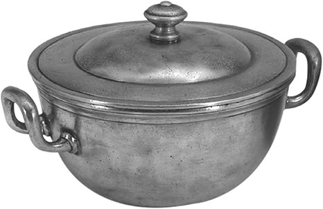 Zuckerdose aus Zinn mit Henkeln - La Bottega del Peltro: Amazon.de