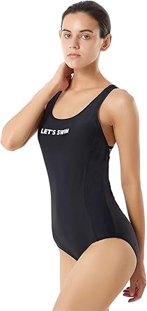 black athletic swimsuit