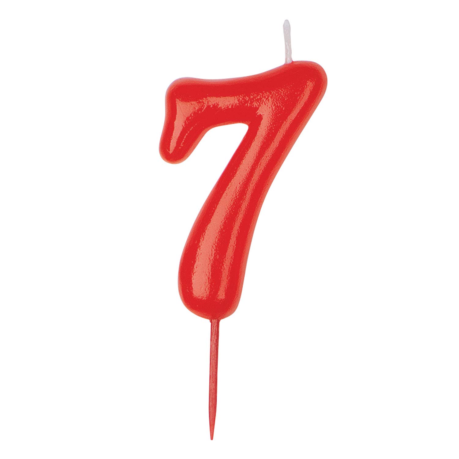 Dekora - Red Number Birthday Candles | Number 7 | 5,5 cm