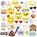 Emoji Photo Booth Props(38Counts),Konsait Funny Emoji-Icon Smiley Face Photo Booth with Sticks Party Camera Props for Birthday Party Favor Supplies Decoration Wedding Reunion Party Accessroies