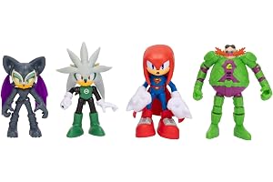 DC X Sonic Collectable 2.5 Inch Scale Action Figures Knuckles Silver Rouge Dr. Eggman Featuring Multiple Points of Articulation for Action-Packed Posing