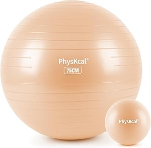 PhysKcal Gymnastikball und 23 cm Pilatesball Set, Anti Burst Gymnastikball, Anti-Rutsch-Sitzball, Balanceball, Yogaball für Zuhause, Fitnessstudio und Büro