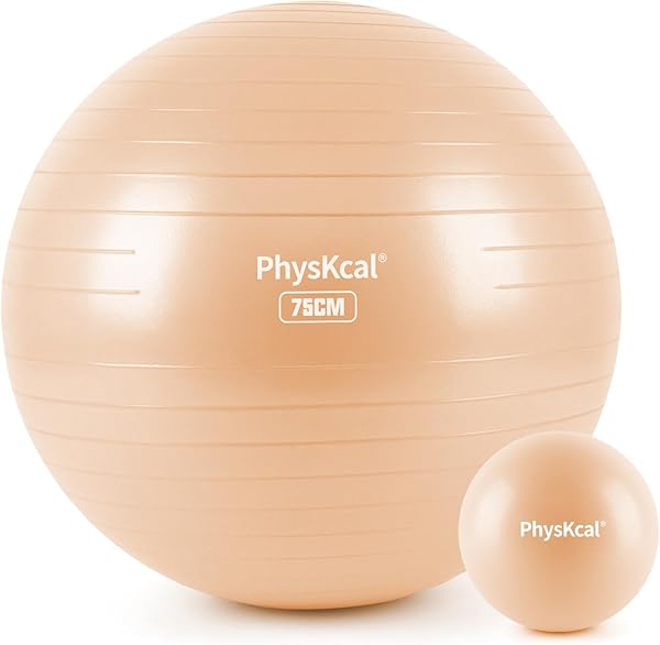 PhysKcal Gymnastikball und 23 cm Pilatesball Set, Anti Burst Gymnastikball, Anti-Rutsch-Sitzball, Balanceball, Yogaball für Zuhause, Fitnessstudio und Büro