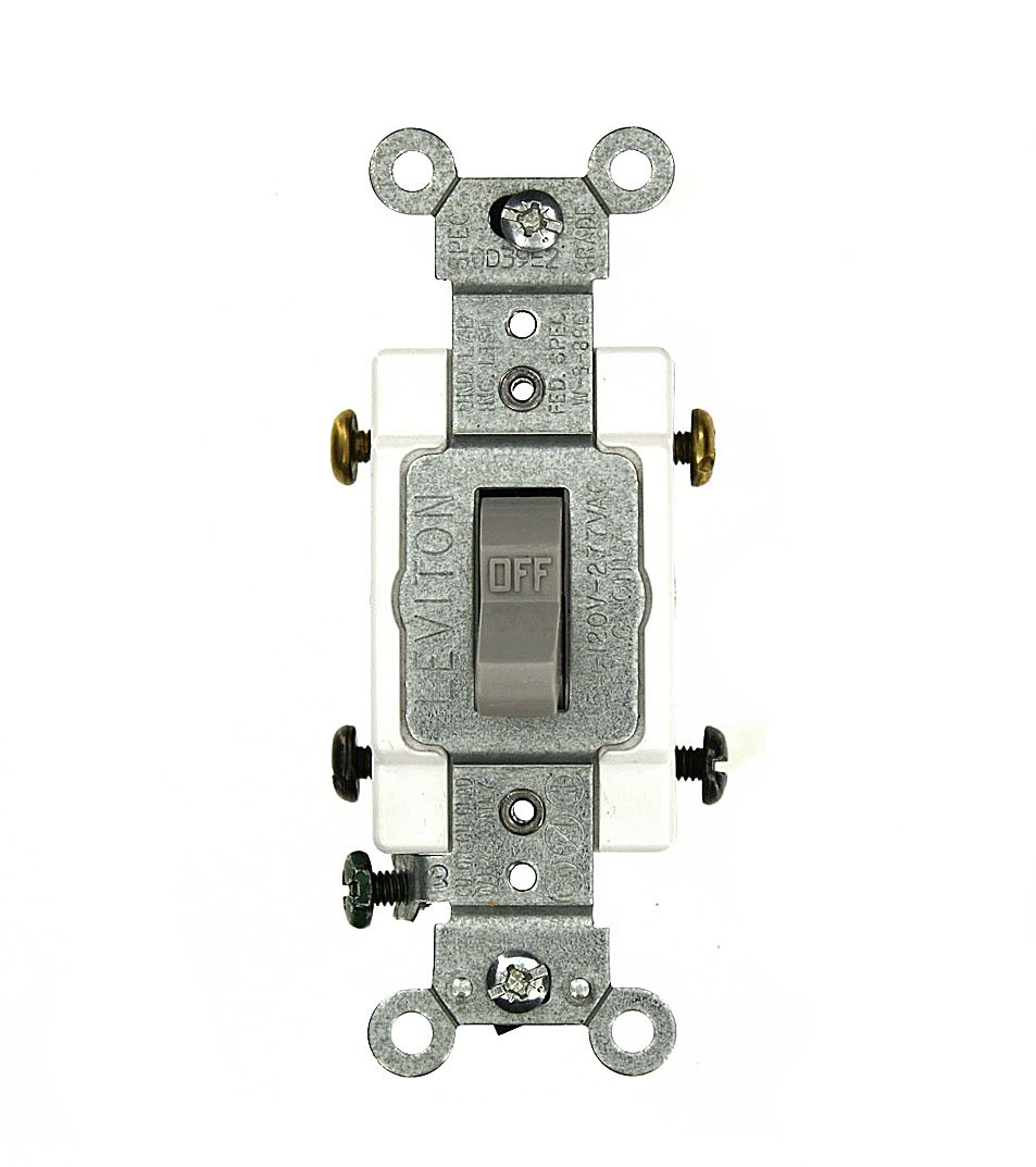Photo 1 of Leviton 15 Amp, Toggle Switch, Double-Pole, Quiet Switch, Commercial Spec Grade, CS215-2GY, Gray