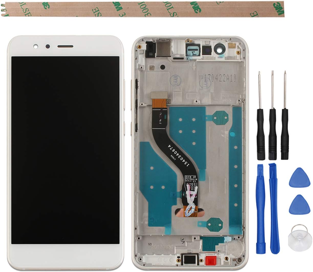 HYYT Replacement for Huawei P10 Lite LCD Display and Touch Screen Digitizer Glass Replacement Full Assembly with Frame(White)