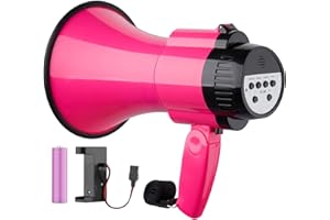 MGROLX Portable Megaphone Spearker/Bullhorn-with Built-in Siren/Alarm-Music-30 Watt Power & 800 Yard Range-Sliding Volume Adjustment-Powerful and Lightweight-ER46S