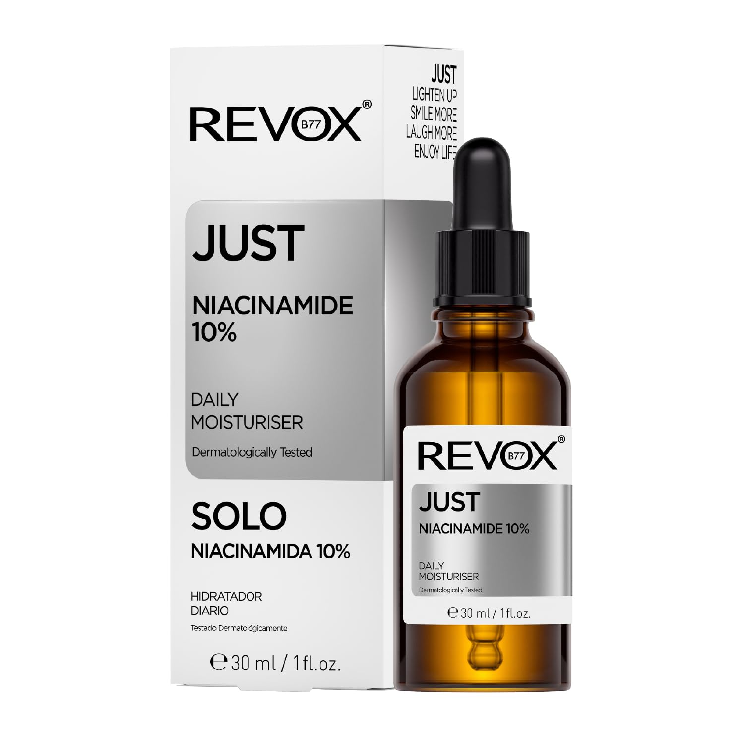 REVOX B77 - Just Niacinamide 10%, 30 ml, Niacinamide Serum, Daily Moisturizer for Face and Neck, Reduces Imperfections and Dark Spots, Improves Skin Texture, Strengthens the Skin Barrier