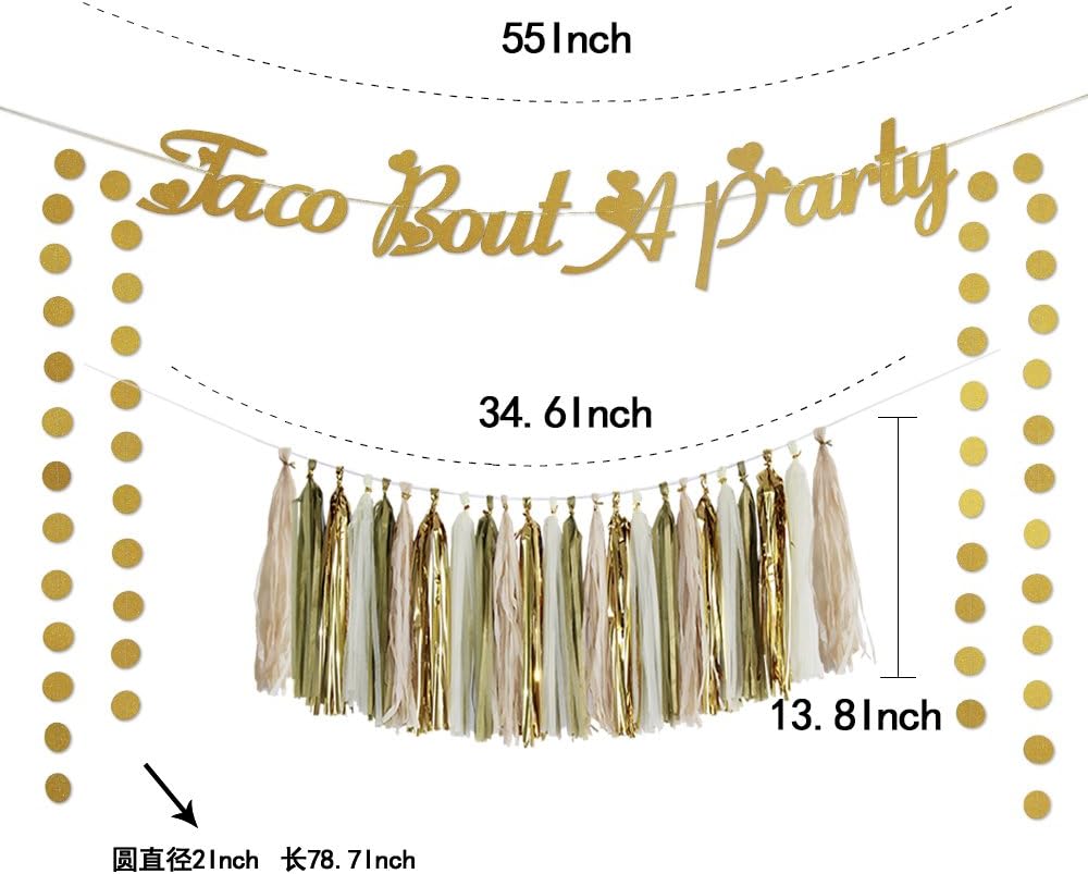 Amazon Com Taco Bout A Party Glitter Banner With Tassel Garland