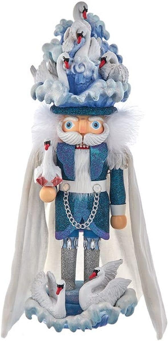 Nutcrackers - Kurt Adler 18-Inch Hollywood 7 Swans Swimming Nutcracker,Blue