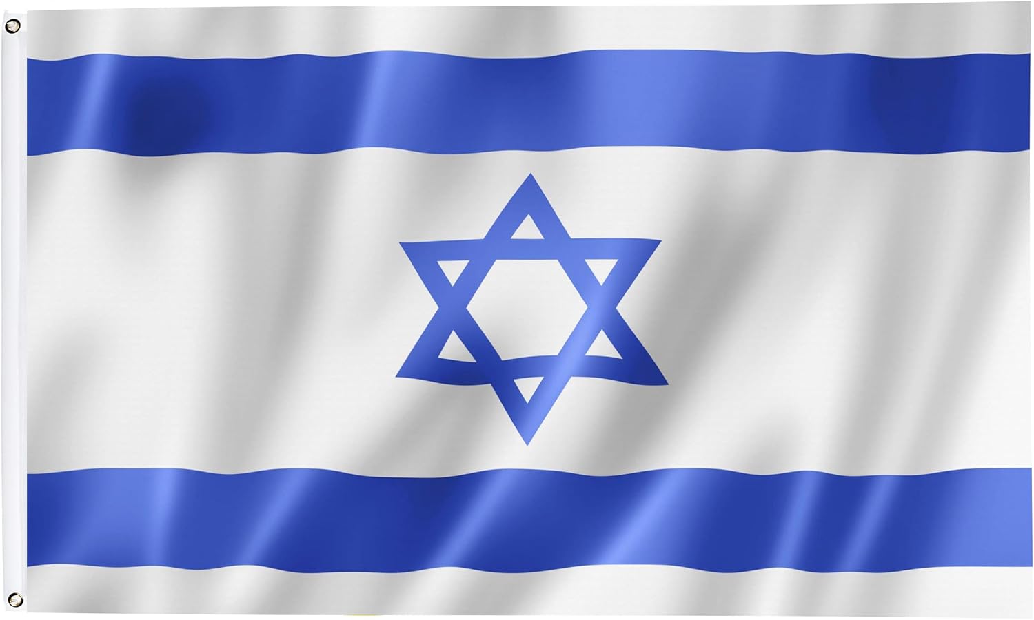 Flags - Israel Flag 3x5 Ft Double Stitched Polyester Fabric with 2 Brass Grommets,Israeli National Flags for Outdoor Indoor Decoration