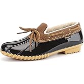 GAWBAW Flat Duck Shoes for Women - Slip On Waterproof Winter Ankle Rain Boots Short Garden Shoes