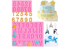 RHLOVY Letters Molds, Silicone Fondant Mold Chocolate Molds,26 Letters Silicone Molds for Baking Desserts and Cake Decoration