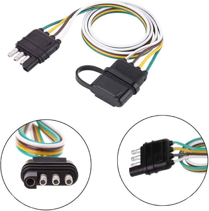 Amazon.com: EXERAUO 4 Flat Wire Connector 32 inch 4 Pin Trailer Wire
