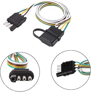 Amazon.com: EXERAUO 4 Flat Wire Connector 32 inch 4 Pin Trailer Wire