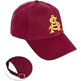 Desert Cactus Arizona State University Baseball Hat ASU Sun Devils Brimmed Embroidered Hats Cap Adjustable Cloth Strap Adult (Style D1) Red