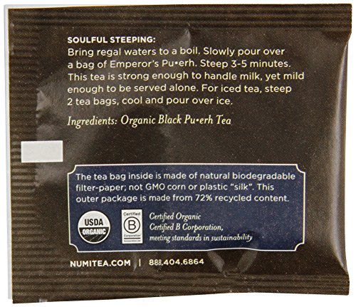 image for Numi Organic Tea--Emperor's Pu-erh Black--100 Count--Full Leaf Pu-erh 