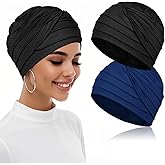 BCHRTOIP 2 Pieces Chemo Headwear for Women, Soft Cancer Headwear Elastic Cancer Hat for Hair Loss