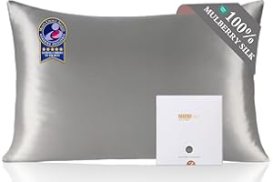 ZIMASILK 100% Mulberry Silk Pillowcase for Hair and Skin, with Hidden Zipper, Both Sides 19 Momme Pure Silk, 1pc(Queen 20''x3