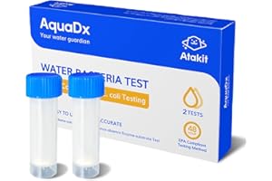 ATAKIT AquaDx 2 Pcs Water Bacteria Test Kit Total Coliform and E.coli Testing for Home Water Drinking Water Pool Pond Ground Well Water – Water Quality Test Kit Easy to Use