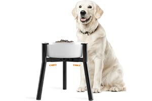 TIDANT Adjustable Dog Bowl Stand for Medium & Large Dogs, Raised Food & Water Bowls, 7-10.7" Wide, 11" Tall