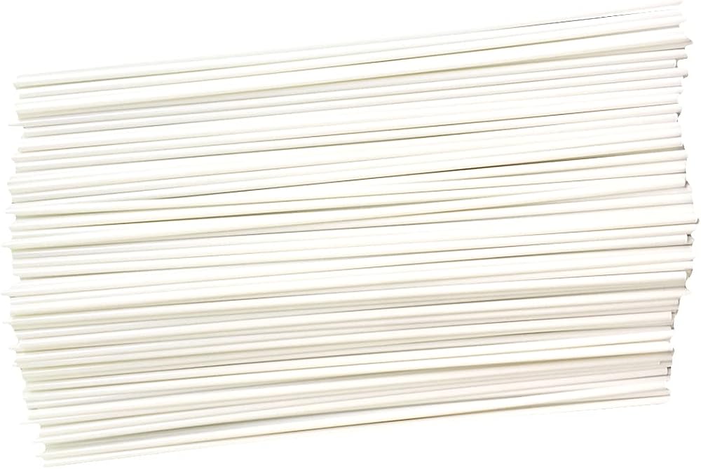 SKYPRO 100Pcs White ABS Plastic Round Bar Rod 0.5mm x 250mm DIY Toys Doll House