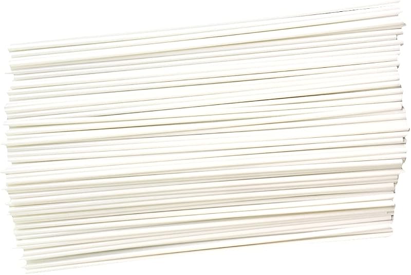 SKYPRO 100Pcs White ABS Plastic Round Bar Rod 0.5mm x 250mm DIY Toys Doll House