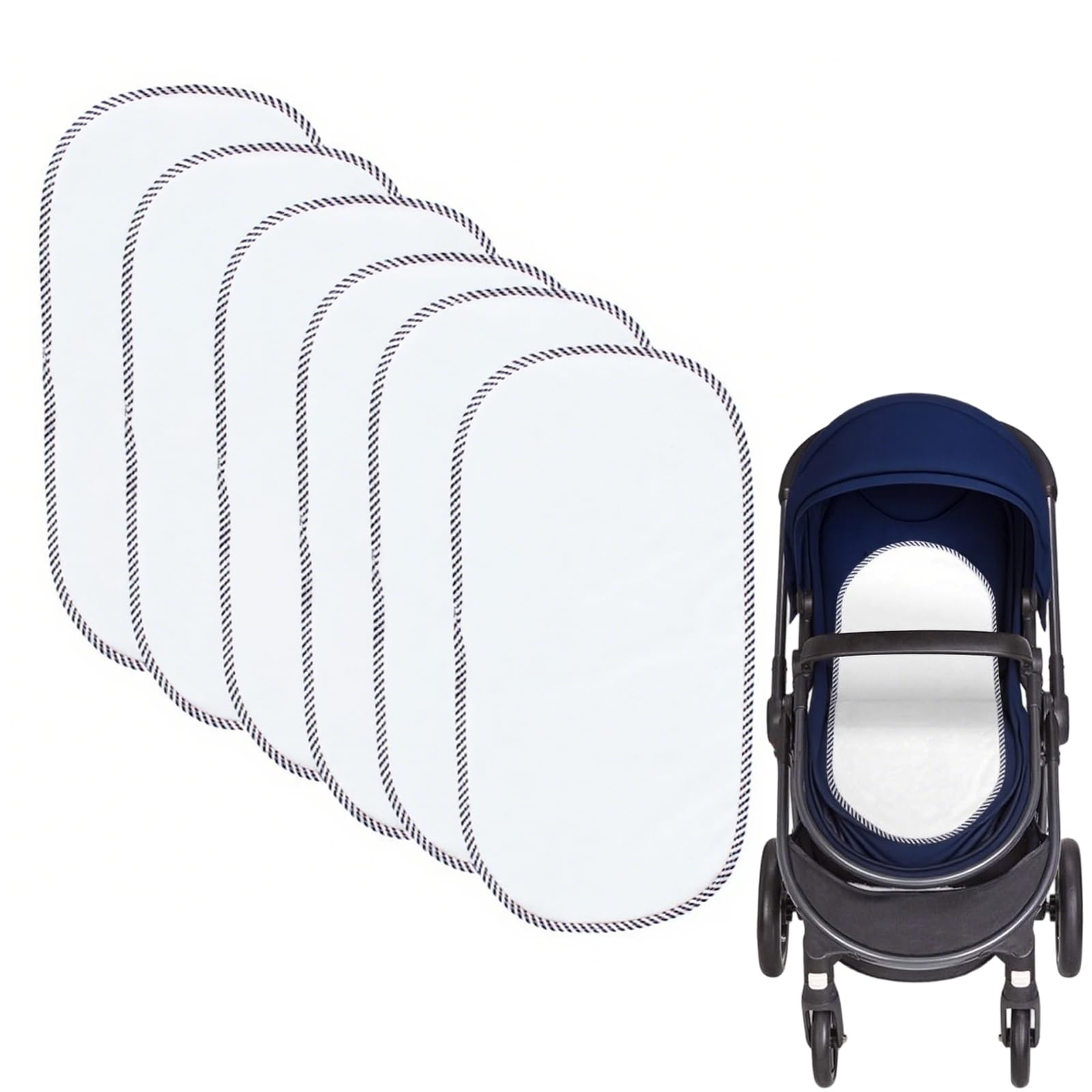 SH-RuiDu Waterproof Changing Pad Liners, 6 Pack Washable Reusable Baby Changing Pad Liners, Skin Friendly Soft Bamboo Fiber Baby Diaper Changing Table Liners for Home Outdoor Travel - 60x30cm