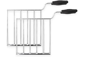SMEG TSSR01 Sandwich Rack Set – 2-Piece Stainless Steel Toasting Cages with Anti-Heat Handles – Compatible with SMEG TSF01 & TSF03 Toasters