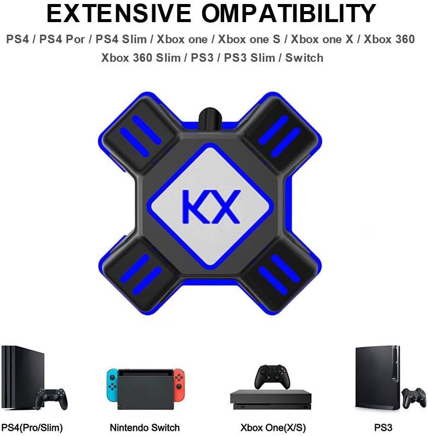 KiGoing Mouse Keyboard Converter, Game Controller Adapter Compatible with PS4 / Xbox One/Nintendo Switch / PS3 / Xbox360 / Xbox360 Slim