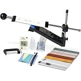 EDGE Pro 4 Plus Professional Knife Sharpening System Kit &ndash; Adjustable Angles, Waterstones, Polishing Tapes &amp; Ceramic Hone &ndash; Professional Guided Sharpener with Mounting Options &ndash; Made in USA