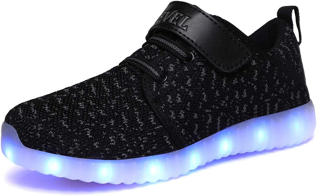 SLEVEL Kids Boys Girls USB Charging LED Light Up Shoes Flashing Dance Dazzle Sneakers